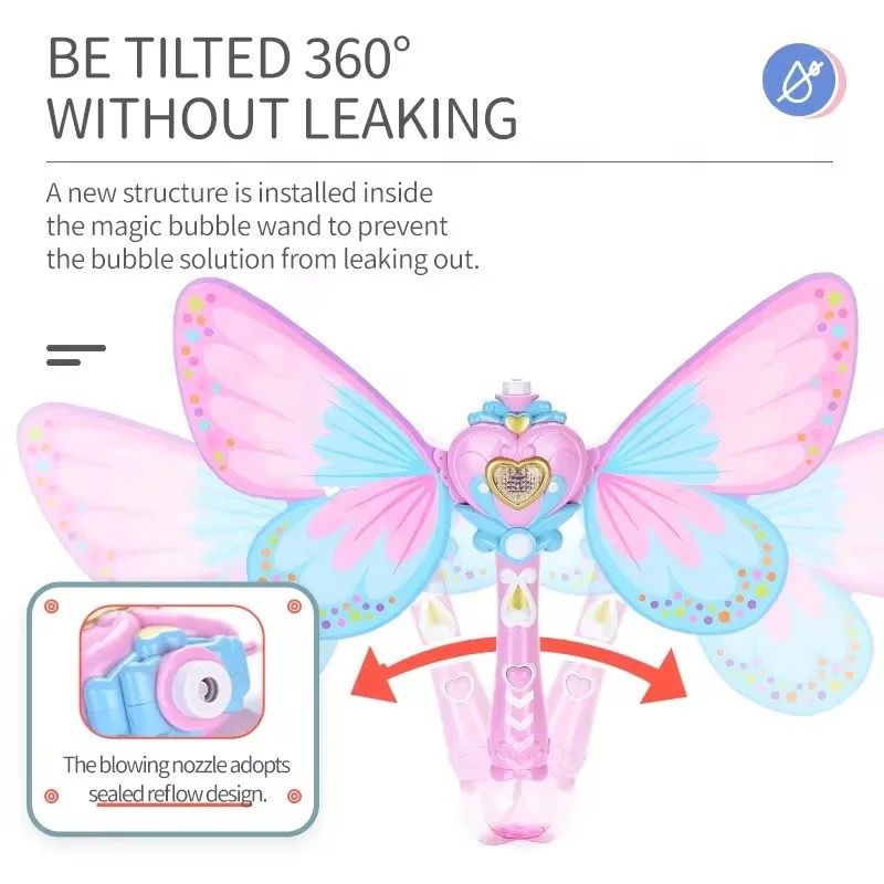 Fairy Princess Bubble Wand with Moving Wings