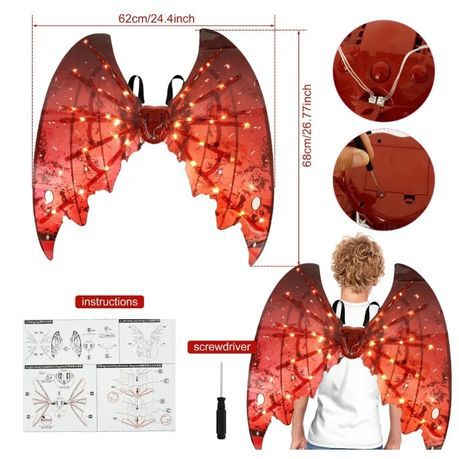 Angel Shadow Battery Powered Moving Wings with Sound & Lights - 2 Colours