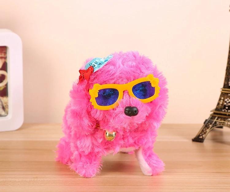 Fluffy Fashion Doggy Toy Pet with Hat, Skirt & Glasses