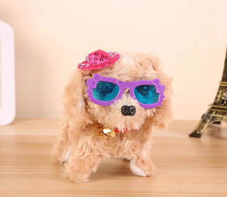 Fluffy Fashion Doggy Toy Pet with Hat, Skirt & Glasses