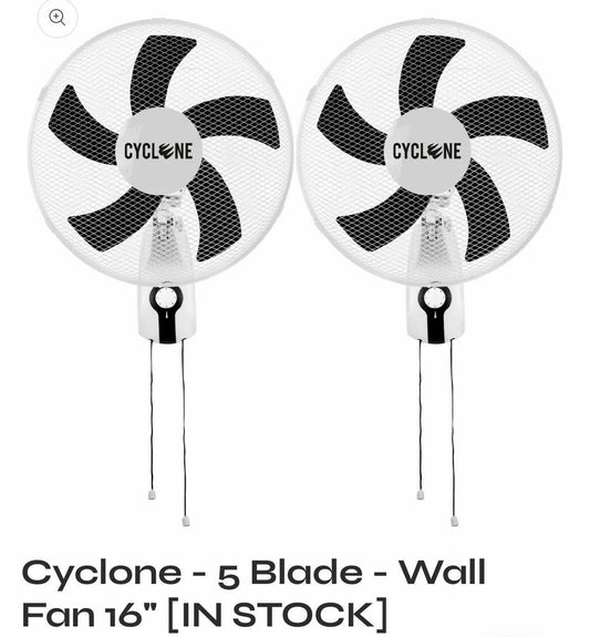 Wall Fan 16" W50 Cyc – 2 Piece – 16Wing 3 Speed Settings Oscillation Mode 40" 240V 50Hz
