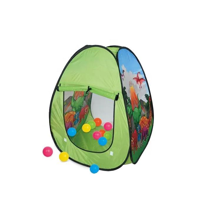 Kids Play Tent with Balls - 2 Styles - Pink Unicorn & Green Dinosaur