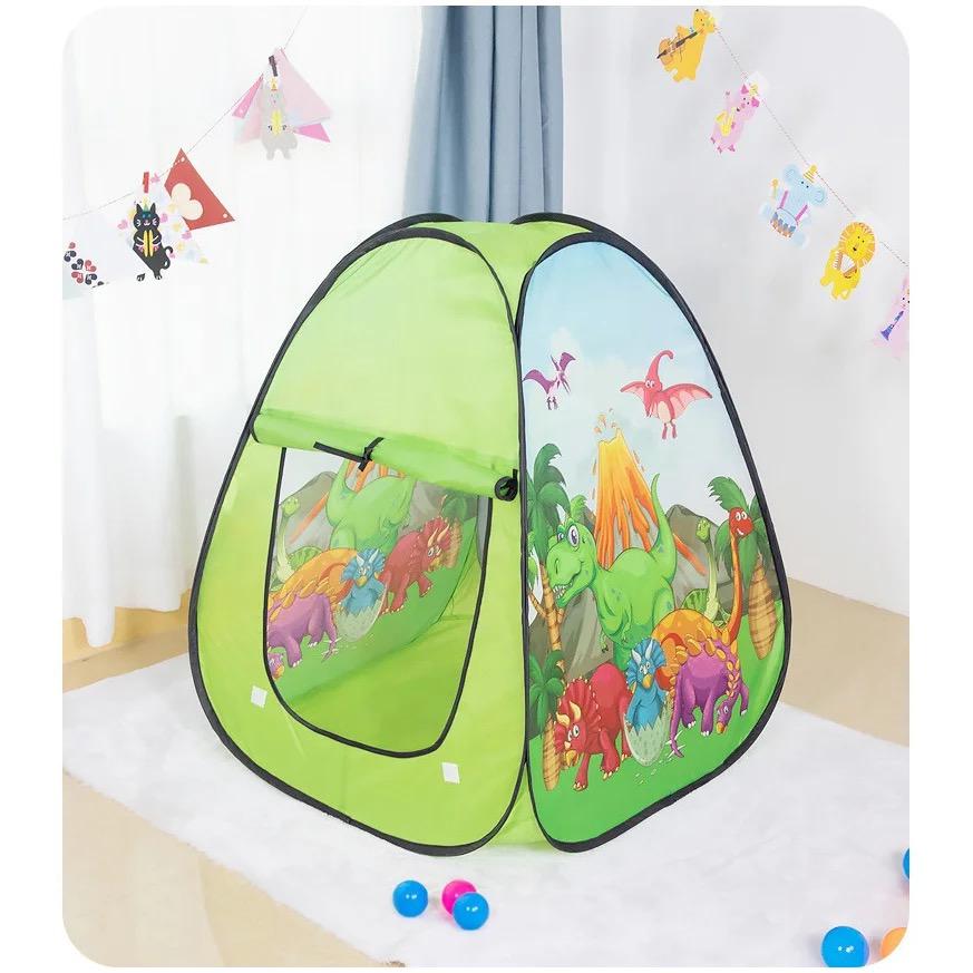 Kids Play Tent with Balls - 2 Styles - Pink Unicorn & Green Dinosaur