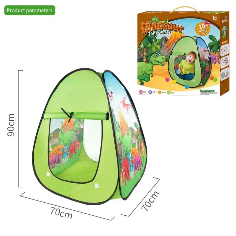 Kids Play Tent with Balls - 2 Styles - Pink Unicorn & Green Dinosaur