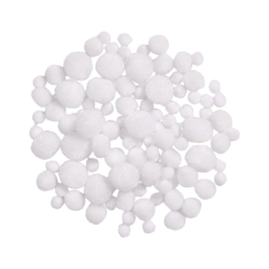 White Small Craft Pom Poms x 100 ( Craft Clearance Special )
