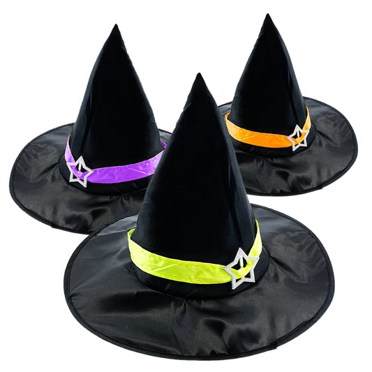 Deluxe Ribbon And Star Witch Hat