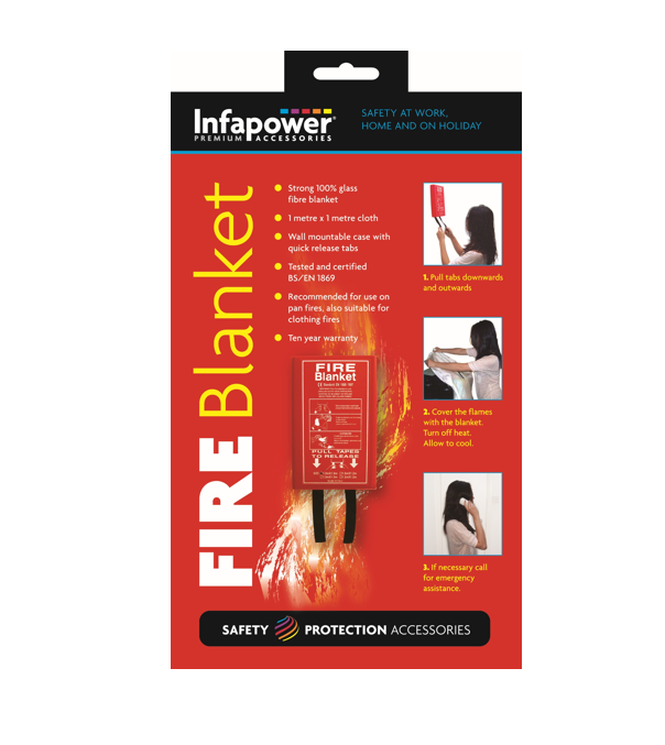 Infapower Emergency Fire Blanket Cloth 100% Glass Fibre