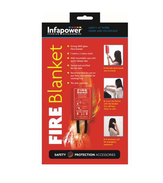 Infapower Emergency Fire Blanket Cloth 100% Glass Fibre