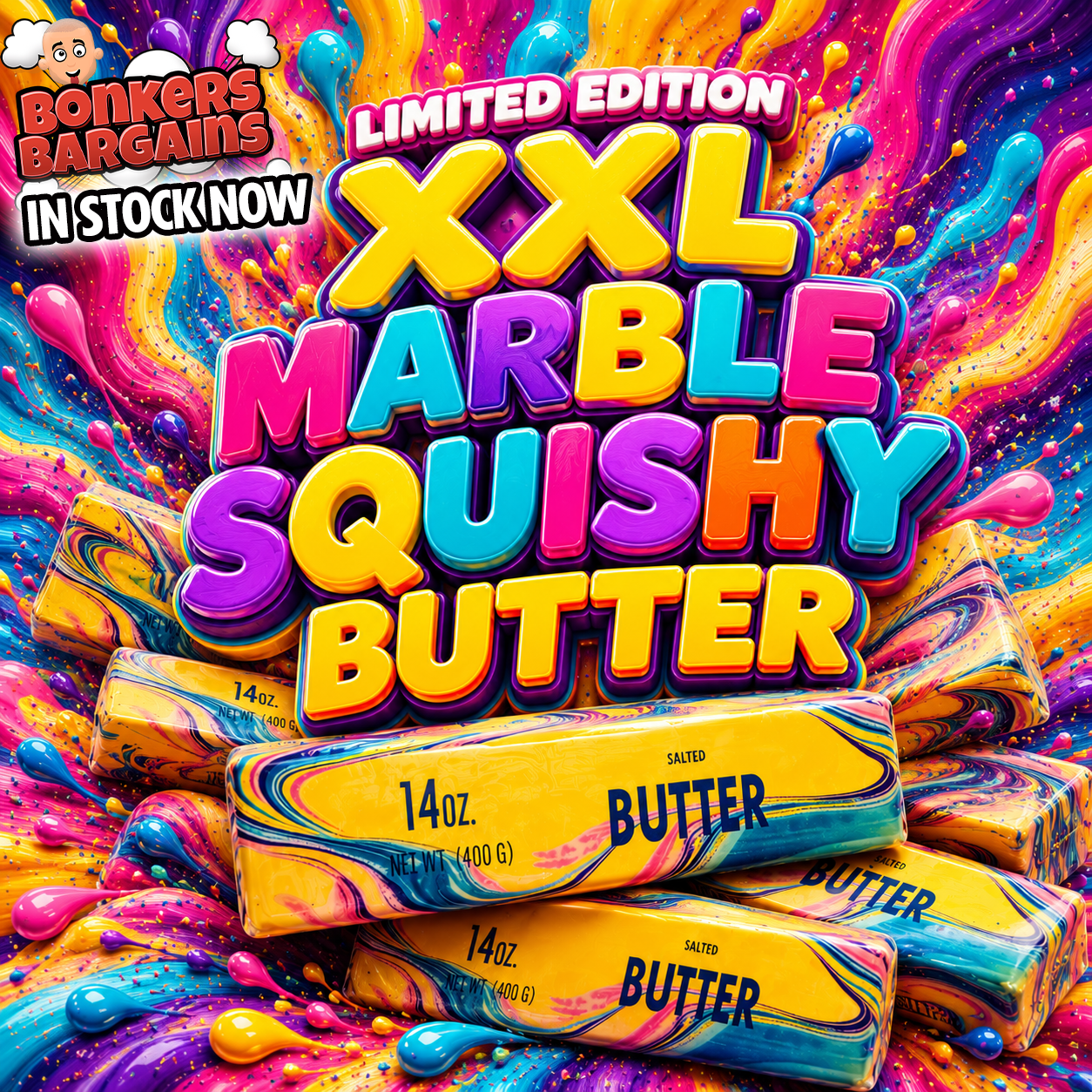 Limited Edition XXL Marble Squishy Butter 24cm