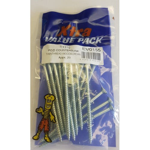 1 2 Pozi C Sk Twinthreads Woodscrews x tra Value