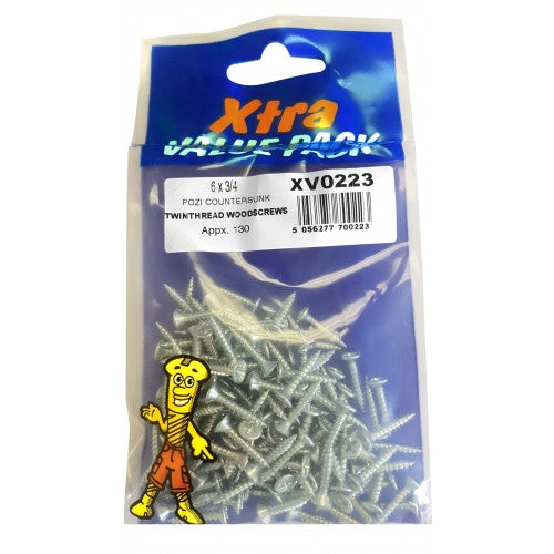 4 Pozi C Sk Twinthreads Woodscrews x tra Value