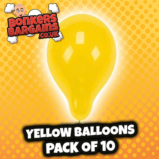 Papstar Yellow Birthday Party Balloons 10 Piece Party Pack 25cm 18986 (Large Letter Rate)