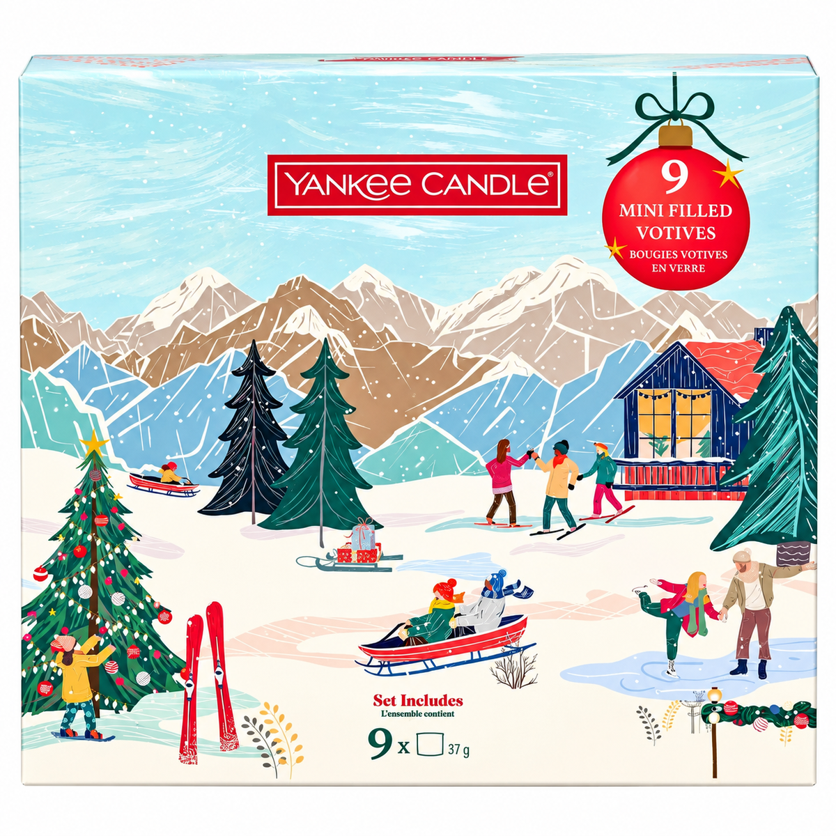 Yankee Candle Christmas Gift Set - 9 Mini Filled Votive Candles - Festive Fragrance Collection