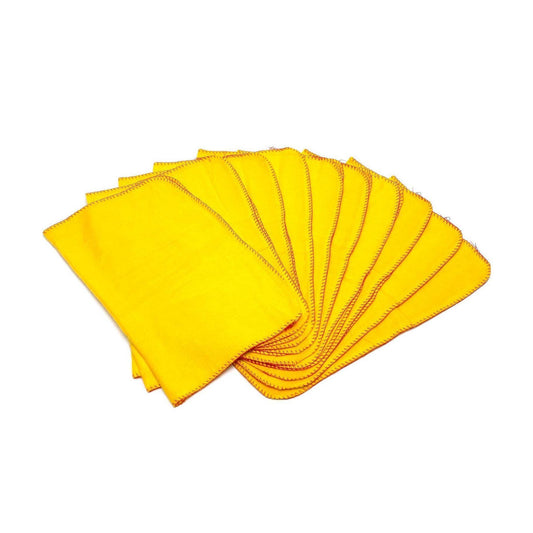 Household Cleaning Traditional Yellow Dusters 11 x 13'' Pack of 10 LL5023 / ST3346