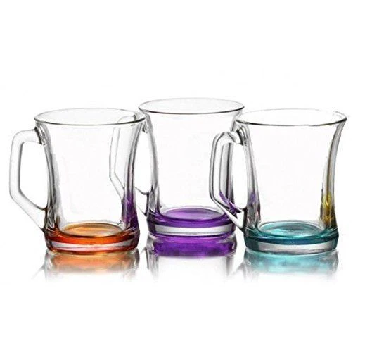 Zen Coral Glass Tea Mug 225Cc Set Of 3