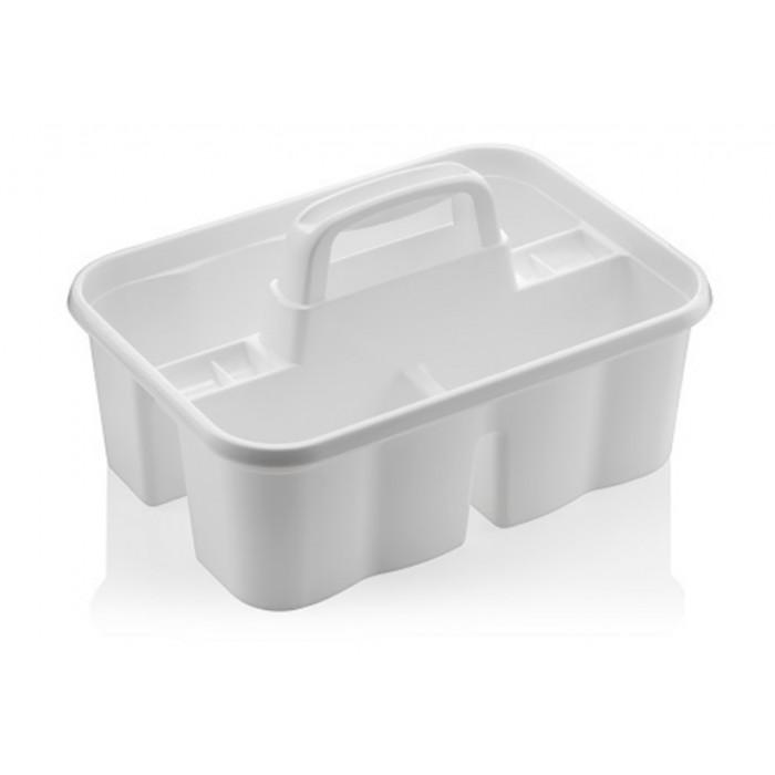 Plastic 3 Division Builder Tool Kitchen Organiser with Handle Assorted Colours D07404