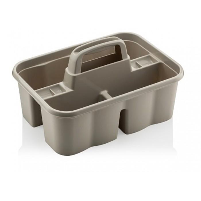 Plastic 3 Division Builder Tool Kitchen Organiser with Handle Assorted Colours D07404