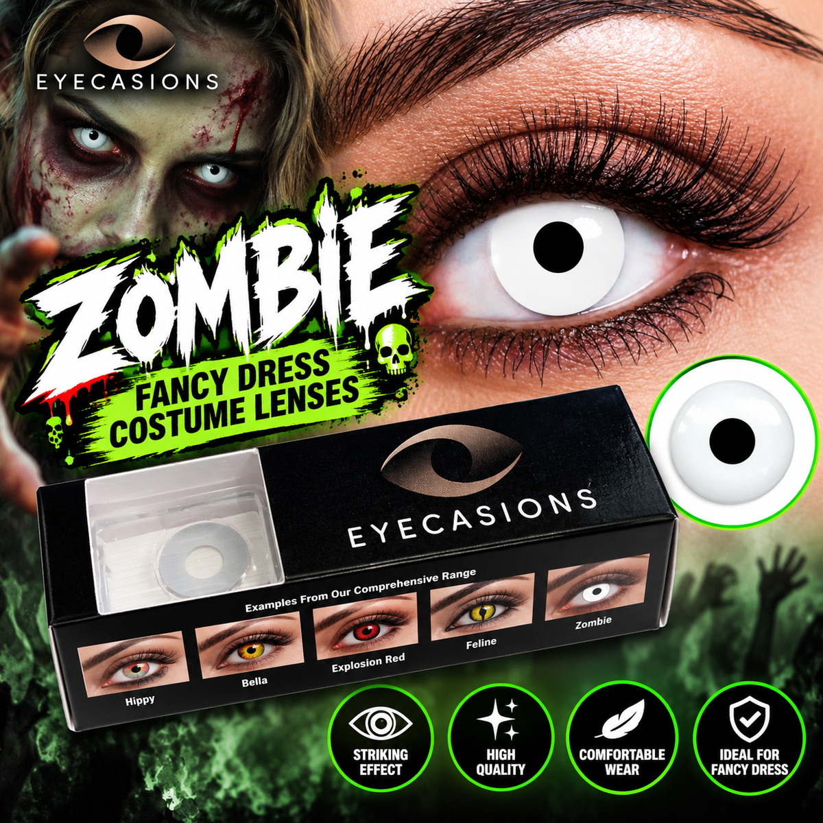 Fancy Dress Costume Lenses - ZOMBIE