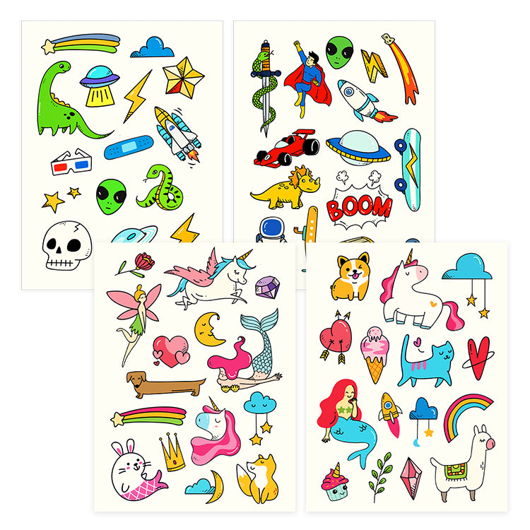 Large Boy/Girl Tattoo Sheets x 8 ( ONE OFF DEAL )