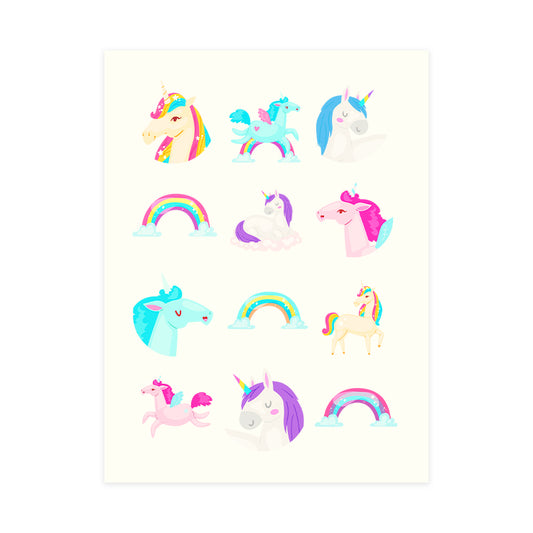 Unicorn Tattoo Sheets x 100 Sheets ( BULK BUY )