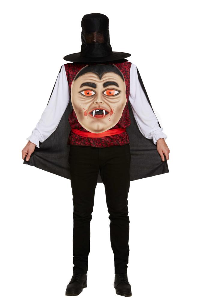 Adult Vampire With Jumbo Face Halloween Costume - One Size