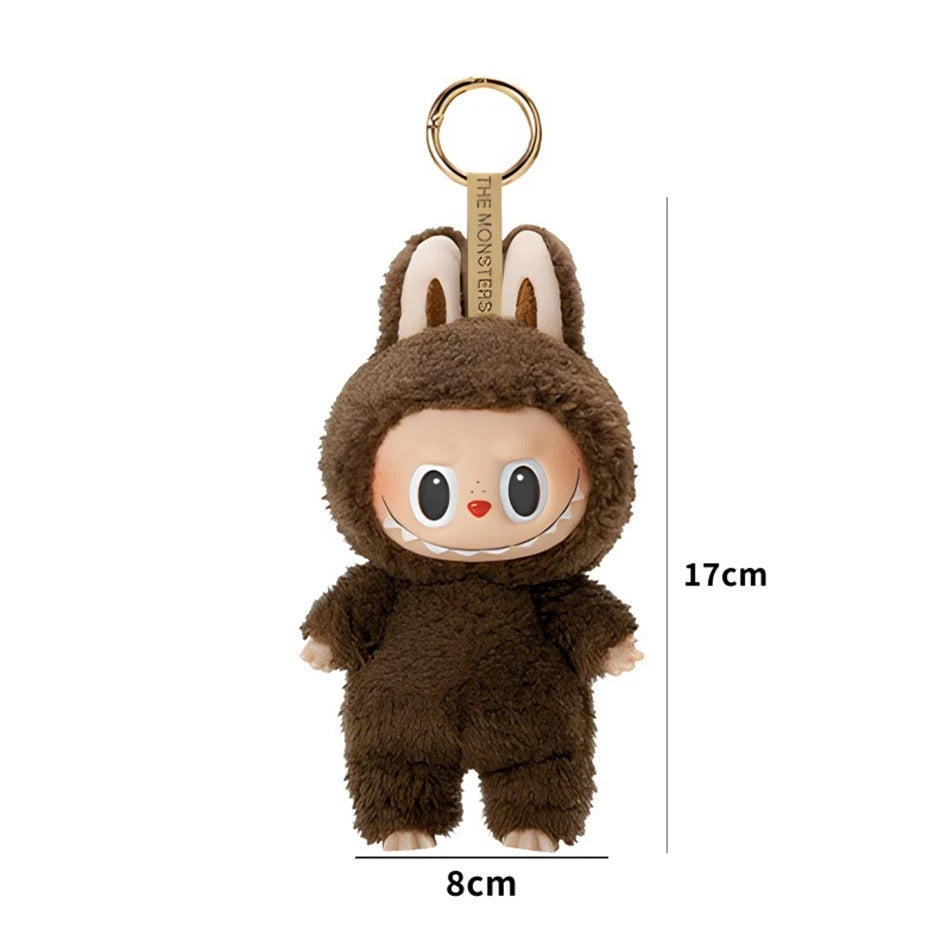 Labubu THE MONSTERS Brown DuoDuo PopMart Style Keyring Keychain Stuffed Plush Toy Doll 17cm VIRAL