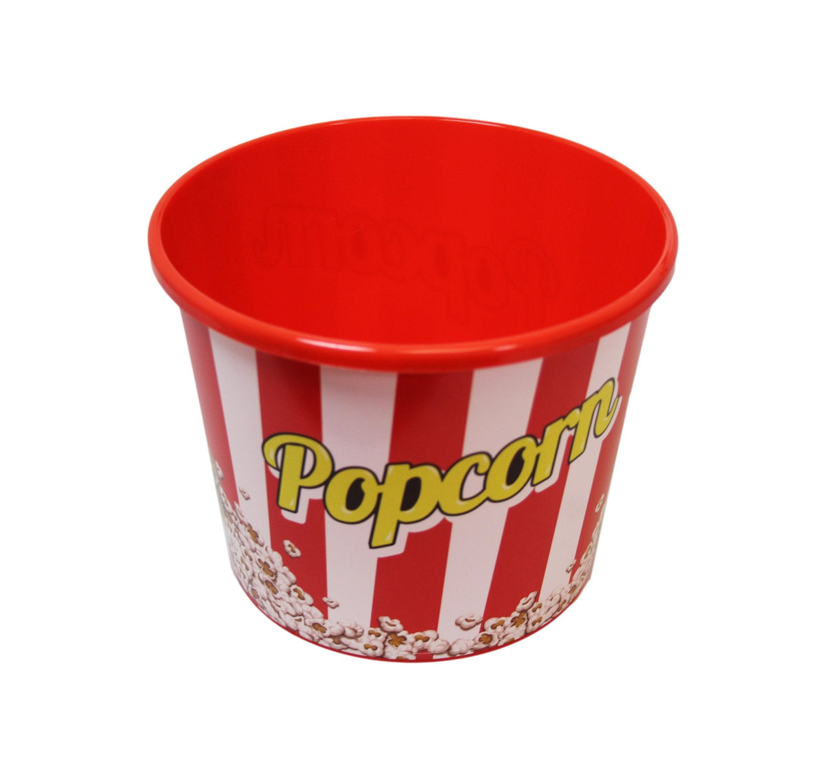 Traditional Red Popcorn Chips Bucket Plastic Home Movie Night Assorted Designs