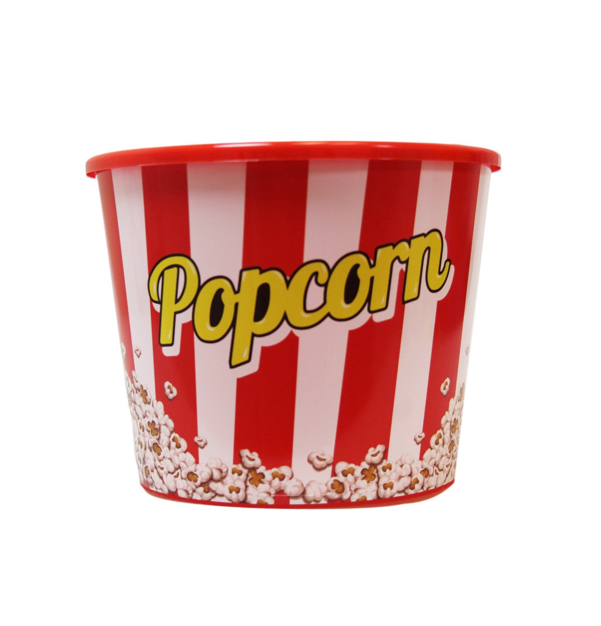Traditional Red Popcorn Chips Bucket Plastic Home Movie Night Assorted Designs