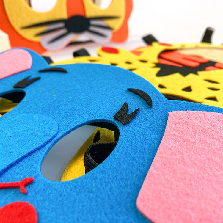 Jungle Animal Felt Masks x 24 ( BULK BUY )