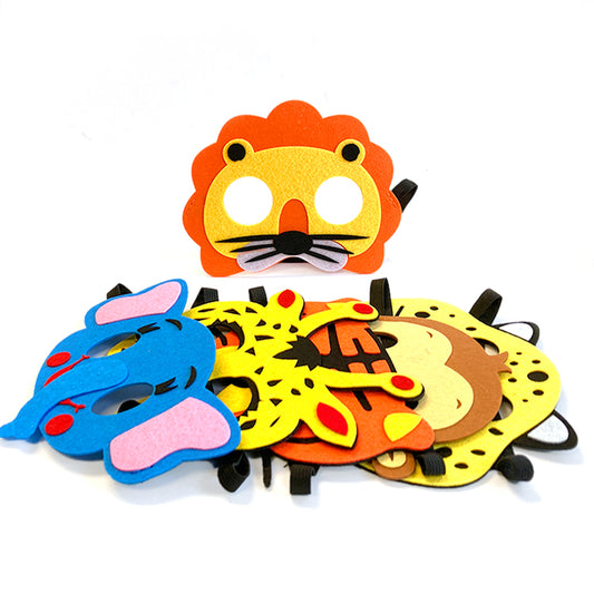 Jungle Animal Felt Masks x 24 ( BULK BUY )