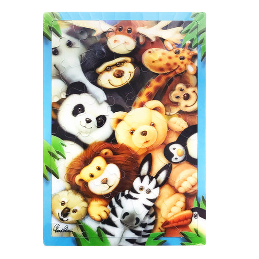 Cuddly Animals Jumbo Living 3D Jigsaw