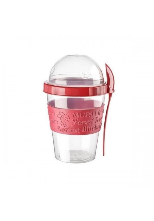 Ttz Plastic Take And Go Yoghurt Muesli Granola Cup With Dome Top 600Ml Assorted Colours