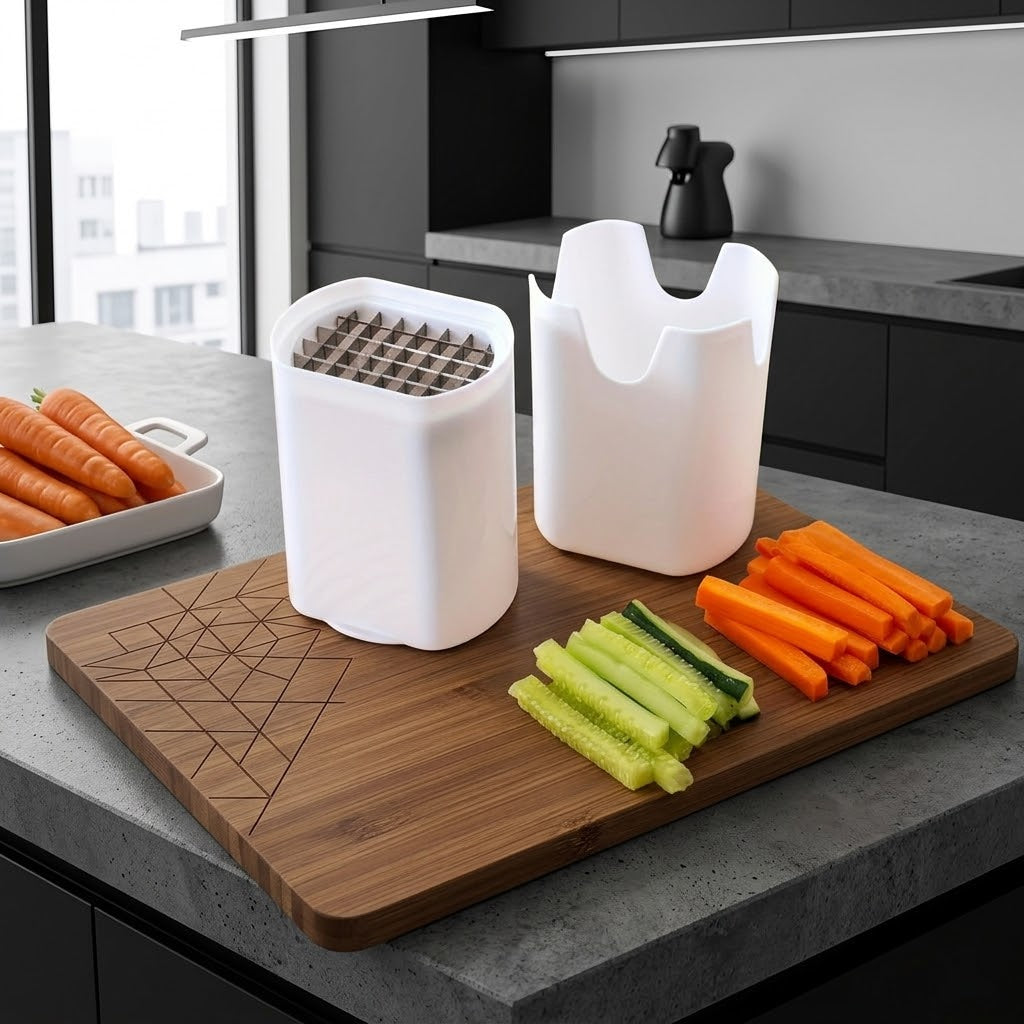 Perfect Fries Potato Chips Cutter Slicer – One – Step Vegetable Fry Cutter With Stainless Steel Blade