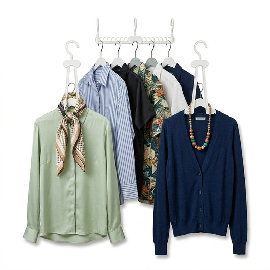 Space – Saving Vertical Wardrobe Hanger With Multifunctional Clips –, 164G