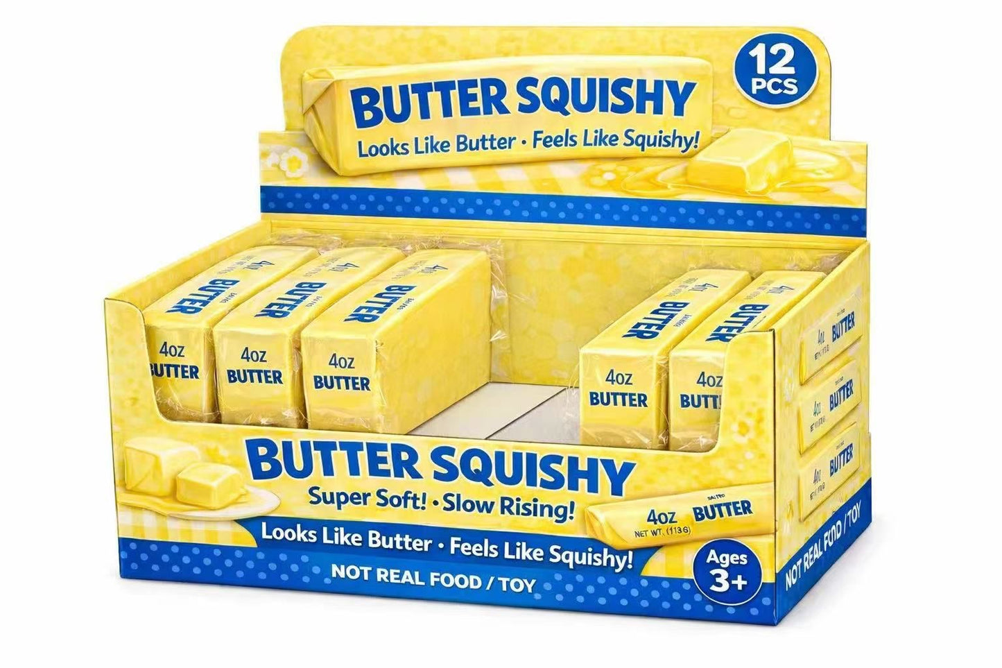 Butter Squishy Viral Soft Butter Squishys Stress Relief Block Squeeze Butter Stress Toy Portable Decompression Slow Rising Sensory Toy, Anxiety Relief Fidget Toy for All