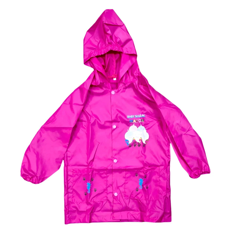 Baby Shark Waterproof Hooded Raincoat - One Size