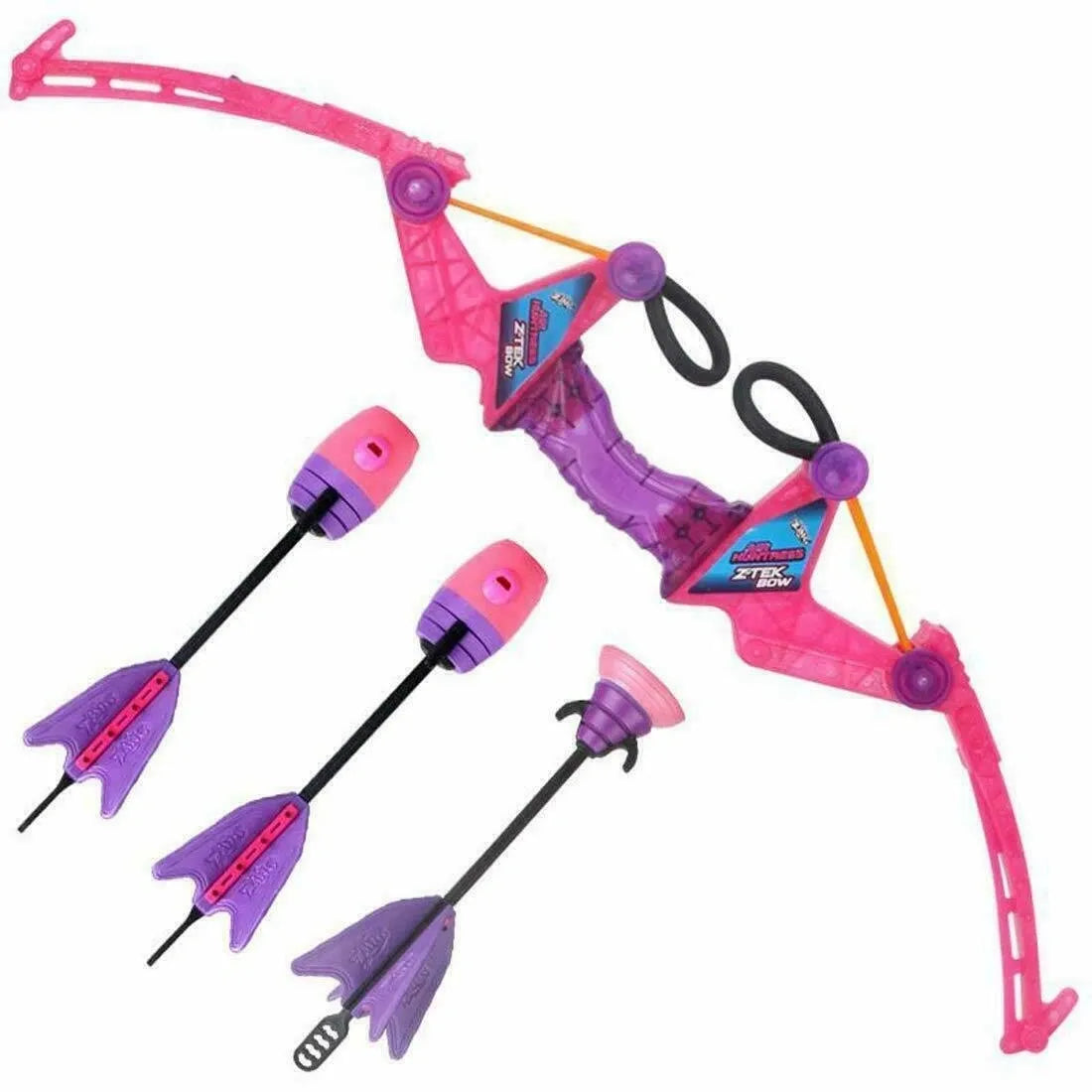 Super Bow Archery For Kids Air Storm Bow 125 Feet Of Flying Fun (Orange, Pink)
