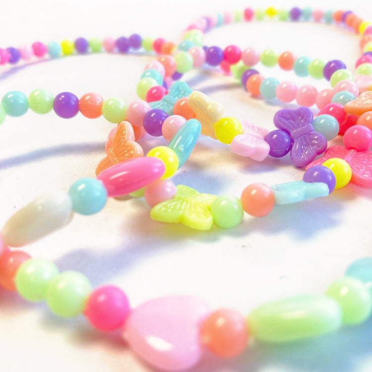 Pastel Bead Necklace And Bracelet Set