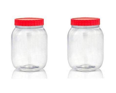 Plastic Kitchen Pet Food Storage Jar 750 Ml Pack Of 2
