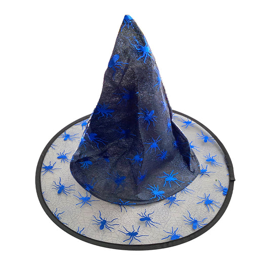 Witch Hat Cobweb Design Blue
