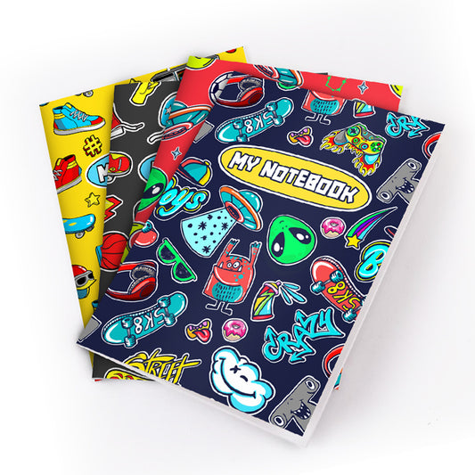 Mini Designer Note Books x 4 ( Boys )