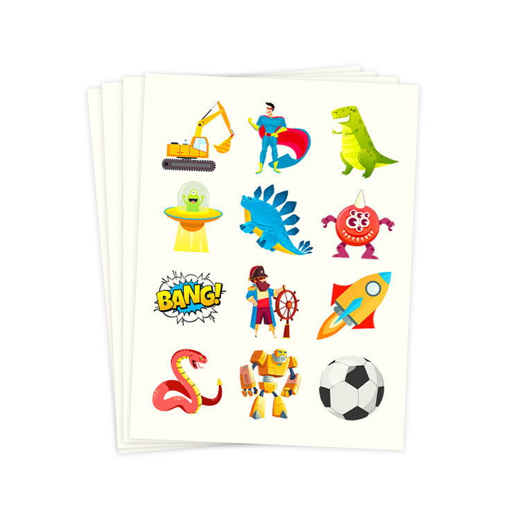 Boys Tattoo Sheet x 4 (48 Tattoos)