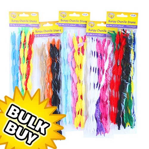 20 Pack Bumpy Chenilles x 12 ( assorted colour mixes )