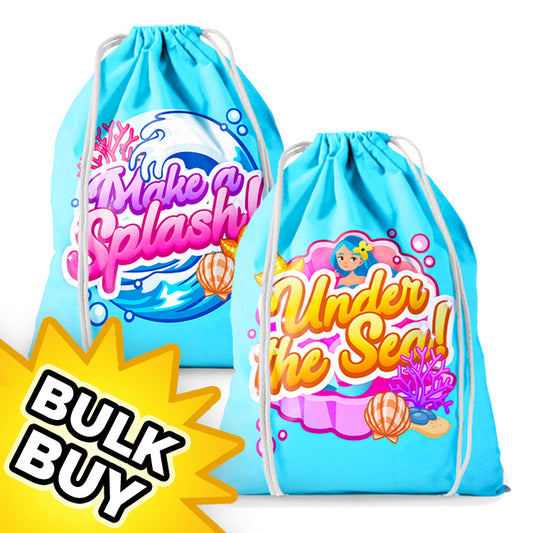 Mermaid Mini Drawstring Bags x 12 ( BULK BUY )