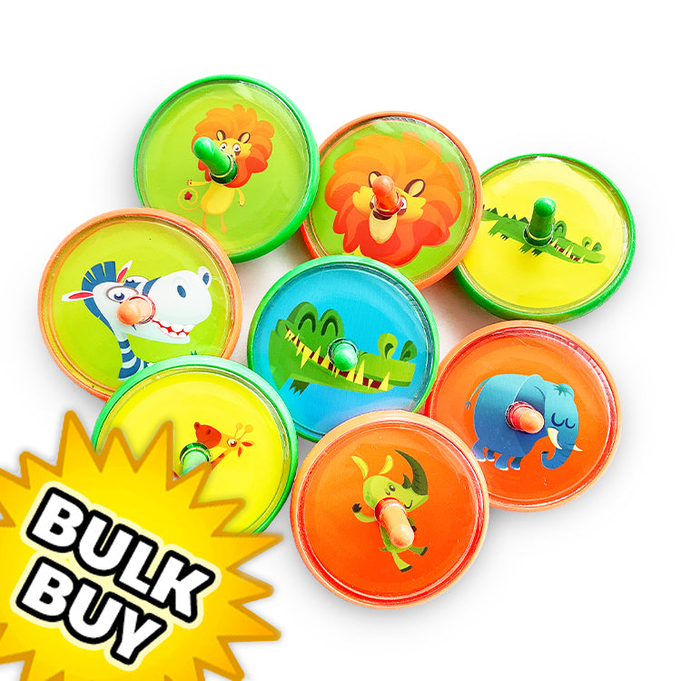 Jungle Mini Spinning Tops x 120 ( BULK BUY )