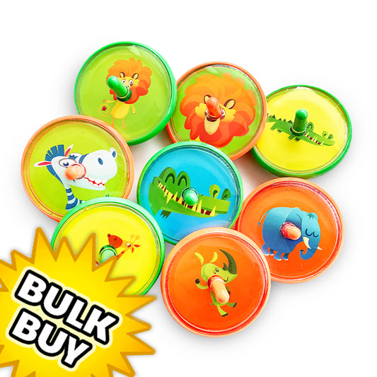 Jungle Mini Spinning Tops x 120 ( BULK BUY )