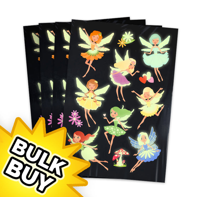 Fairies Glow in the Dark Tattoo Sheets x24 (BULK BUY)