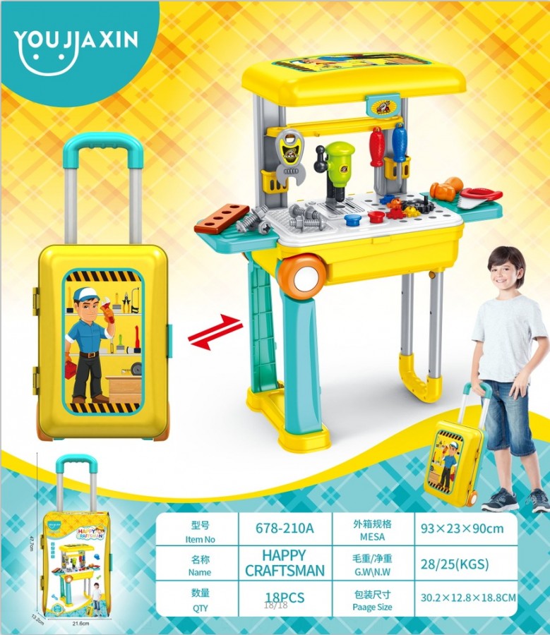 2-In-1 Suitcase Engineering Tools Pretend Play Toolbox