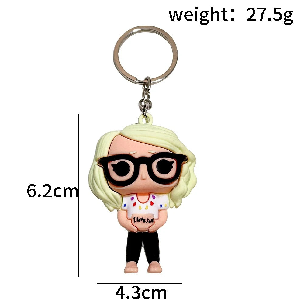 Taylor Swift Swifties Style 4 Pack Collectors 3D Silicone Keychain Keyring Pendant