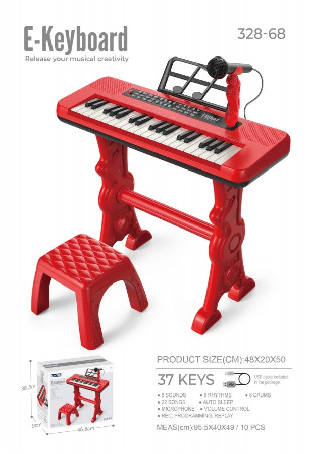 Musical Piano With Stand & Chair